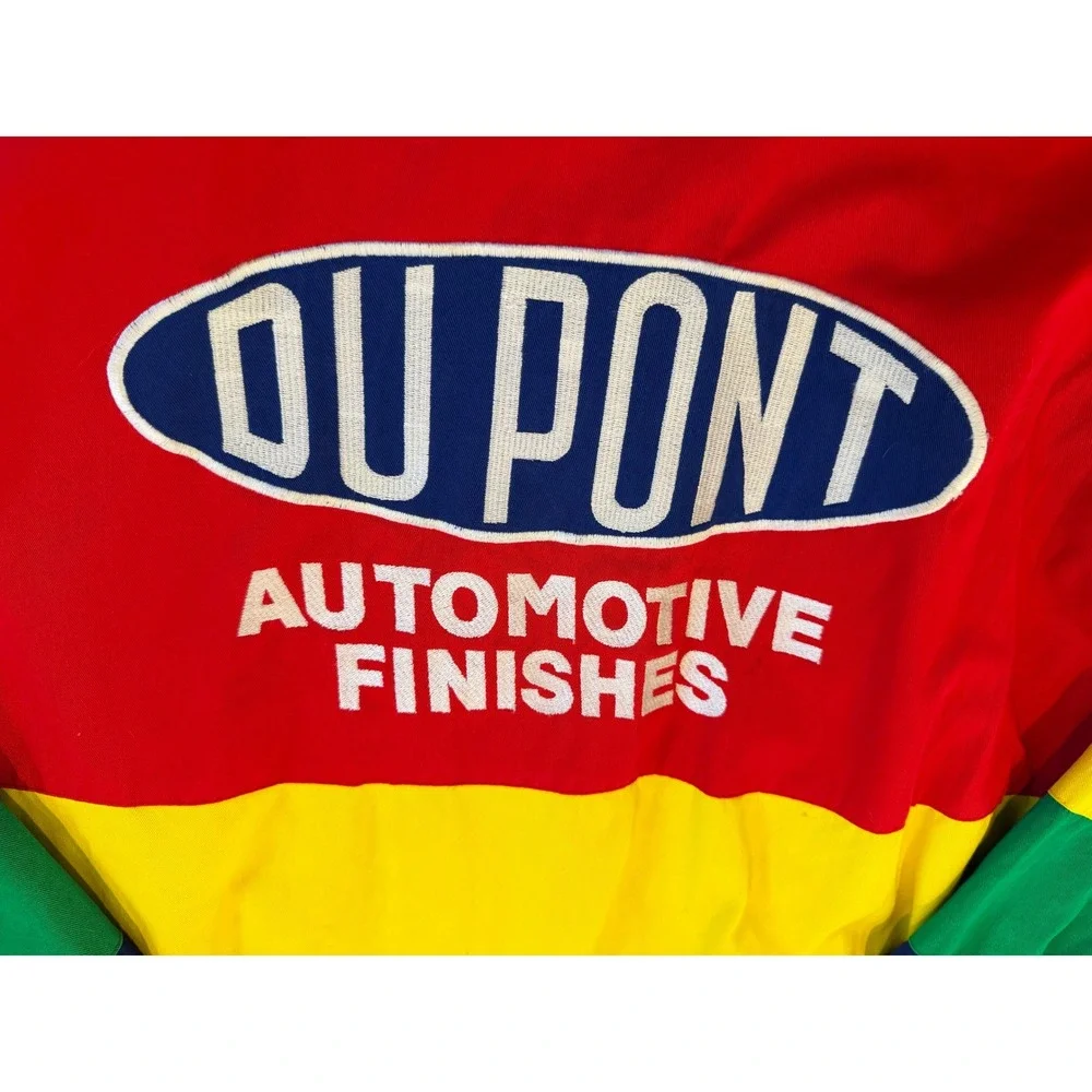 Chase Authentics Jeff Gordon 24 DuPont NASCAR Racing Jacket Red Yellow Blue XL